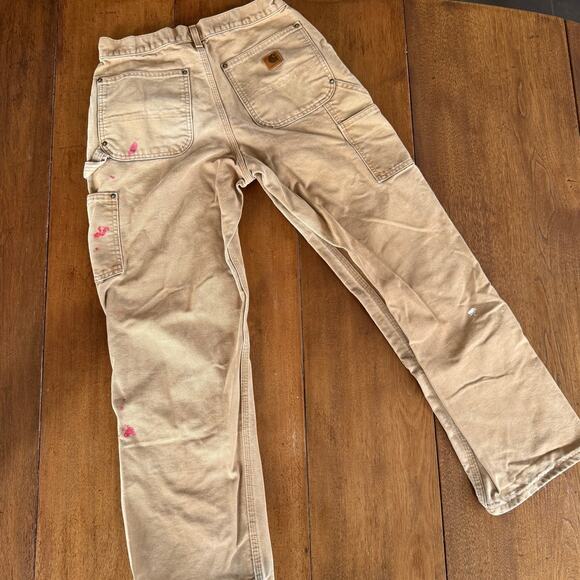 Carhartt Double Knee Carpenter Workwear Pants Dungaree Fit Mens 31x32 Thrashed - Picture 7 of 13